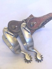 Vintage Roy Robinson Leather Brass Stainless Steel Horse  Spurs picture