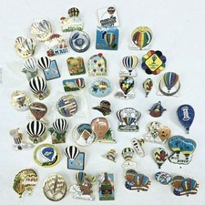 Vintage Hot Air Balloon Enamel Lapel Hat Pin Lot Souvenir Festival Enamel 47pc picture