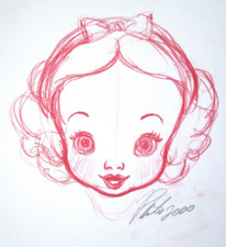 SIGNED SNOW WHITE BABY PRINCESS WALT DISNEY ORIGINAL MERCHANDISE cel DRAWING picture