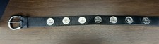 Vintage WB Looney Tunes Black Leather Belt w Metal Characters Women's Size 26 picture