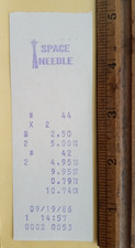 SEATTLE WASHINGTON SPACE NEEDLE 9/19/1986 RECEIPT FOR  TICKETS + 1962 ENVELOPE picture