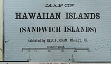 Vintage 1902 HAWAIIAN ISLANDS Map 22