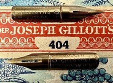 Two Vintage JOSEPH GILLOTT'S 404 F Fine Warranted Flex Dip Pen Nibs Blue Willow picture