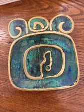 Pepe Mendoza Vintage Mid Century Modern MCM  Brass green Ashtray Made In Mexico picture