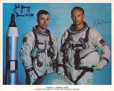 GEMINI 10 CREW SIGNED NASA LITHOGRAPH OF GEMINI 10 CREW IN GEMINI SPACE SUITS picture