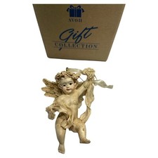 Vintage Avon Cherub Angel Ornament Cherub With Ribbon 1996 Christmas picture