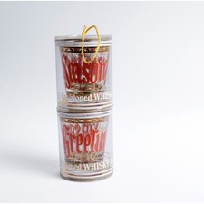 Vintage Culver Christmas Shot Glasses 22K Gold Seasons Greetings Set of 2 NOS picture