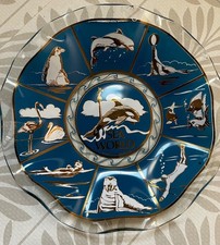 Vintage 1976 Sea World Souvenir Candy Dish Deep Blue picture