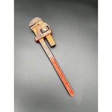 Vintage Improved Stillson 18 Pipe Wrench Made in USA Red Handle 18 Inch Tool picture