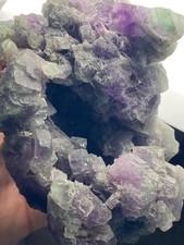 Green and Purple Cubic Fluorite Cluster Cave 1.5kg+ See Video picture