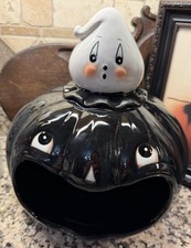 Very Rare Johanna Parker Black Ghost Pumpkin Big Mouth Bowl 2026 viral Halloween picture