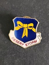 Rjkstamps Vintage 1991 Desert Storm Lapel Hat Shield Military Pin Yellow Ribbon picture