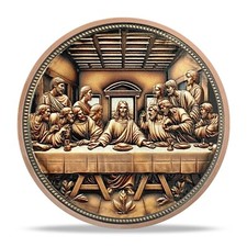 Jesus Christ & Last Supper Bronze Plated Religious Coin Great Religious Keepsake picture