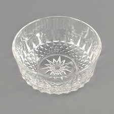 Vintage Clear Pressed Glass Bowl Diamond Point Starburst Pattern 4.75 Inch picture