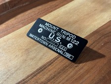 M2 / M122 TRIPOD MOUNT DATAPLATE VIETNAM 1960s STYLE For .30 Cal Browning 1919a4 picture