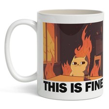 This Is Fine Cat Mug picture