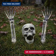 JOYIN 3 Pcs Halloween Skeleton Decorations Outdoor, Realistic Looking Skeleton Y picture