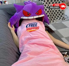 Gengar Kawaii Plush Pillow Dual Purpose Nap Blanket Anime Toy Perfect Gift picture