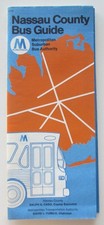 Vintage 1975 Nassau County Bus Guide Map Long Island MSBA Suburban New Old Stock picture