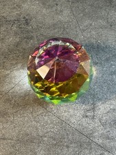 VTG 70s 80s Swarovski Vitrail Medium Crystal Round Paperweight 40mm Iridescent picture