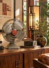 Vintage Metal Desk Fan Torcan 1068M MCM Industrial Atomic Retro 1950s Canada picture