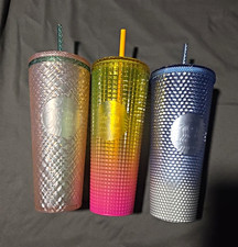 Starbucks Studded Cold Cup Tumblers/Cup w/ Lids & Straws Lot of 3. New picture