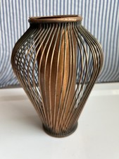 Mid Century Japanese Ikebana Curved Vase Arrangement Modernist Vintage picture