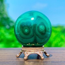 37G Rare Natural Malachite quartz hand Carved sphere Crystal Healing picture
