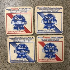 Vintage Pabst Blue Ribbon Beer Coasters Bundle Lot Of 8 Red Blue PBR Best 1893 picture
