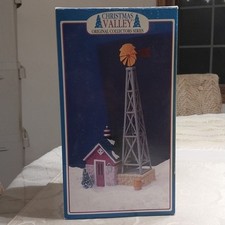 Christmas Valley Vintage 1993 Windmill Well House Hand-Paint Porcelain Orig Box picture