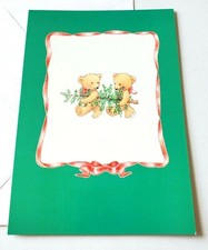Christmas Card Cute Bears Bringing Home the Tree Hallmark picture