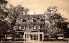 Artvue Postcard New York Flushing The Boulevard Shop Bowne Street RARE 1940s V98 picture