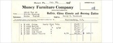 Muncy Furniture Co 1922 Original Sales Invoice Dining Suite Dusty Grey Walnut PA picture