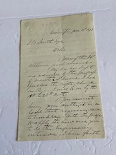 US SENATOR JESSE BRIGHT LETTER EXPELLED BY LINCOLN PRO SOUTH TO JB SMITH 1873 picture