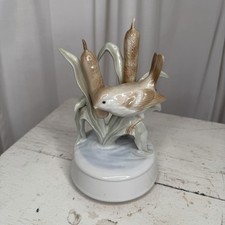 Wren Porcelain Music Box Otagiri Japan Vintage Plays 