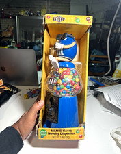 M&M's Blue Character Candy Novelty Dispenser w/ Saxophone Coin Bank picture