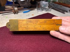 Stanley or Standard Rule No. 79 Box Wood & Brass folding Ruler board scales Rare picture