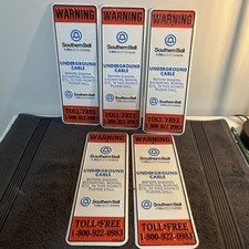 NOS Southern Bell Underground Cable Warning Signs Set Of 5 11