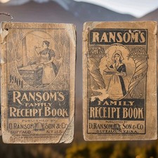 2 Antique Ransom's Family Receipt Books Cookbooks Ephemera 1901 1902 NY Booklets picture