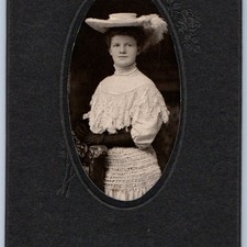 ID'd c1900s Miss Morrissey Elwood School Joliet, IL Cabinet Card Portrait Photo picture