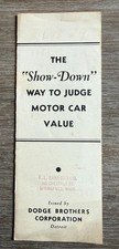 1930’s Dodge Brothers Car Sales Brochure Pamphlet Advertising Paper Detroit picture