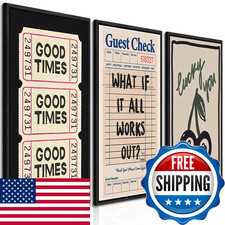 Dytila Floating Framed What If It All Works Out Quote Wall Art Set Of 3 Retro picture