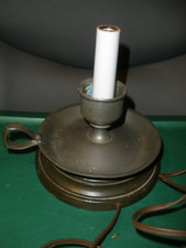 Pewter Lamp by Stieff P77L Electric WORKS 5.5  Round with Finger Hole picture