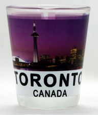 TORONTO ONTARIO CANADA CITY SKYLINE COLOR PHOTO SHOT GLASS SHOTGLASS picture
