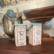 Vintage Outhouse Salt Pepper Shakers 'Full of S' 'Full of P' picture