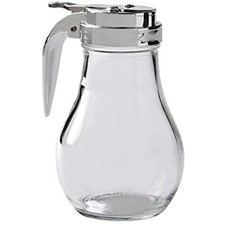 Glass Syrup Dispenser with Cast Zinc Top, 14-Ounce picture