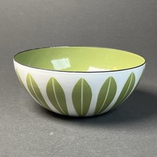 Catherine Holm Lotus Bowl Enamel Coated Green Leaves on White -  5 1/2” picture