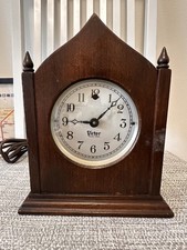 Antique 1920's Victor Electric Steeple Clock * Cincinnati * Wood Case * WORKS picture