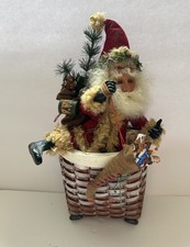 VTG Demdaco Drooleries Santa Climbing Out Of Basket w Sock Of Gifts picture