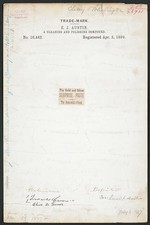 Photo:E J Austin Carthage NY 1889 Gold Silver Surprise Paste Trademark picture